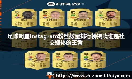 足球明星Instagram粉丝数量排行榜揭晓谁是社交媒体的王者